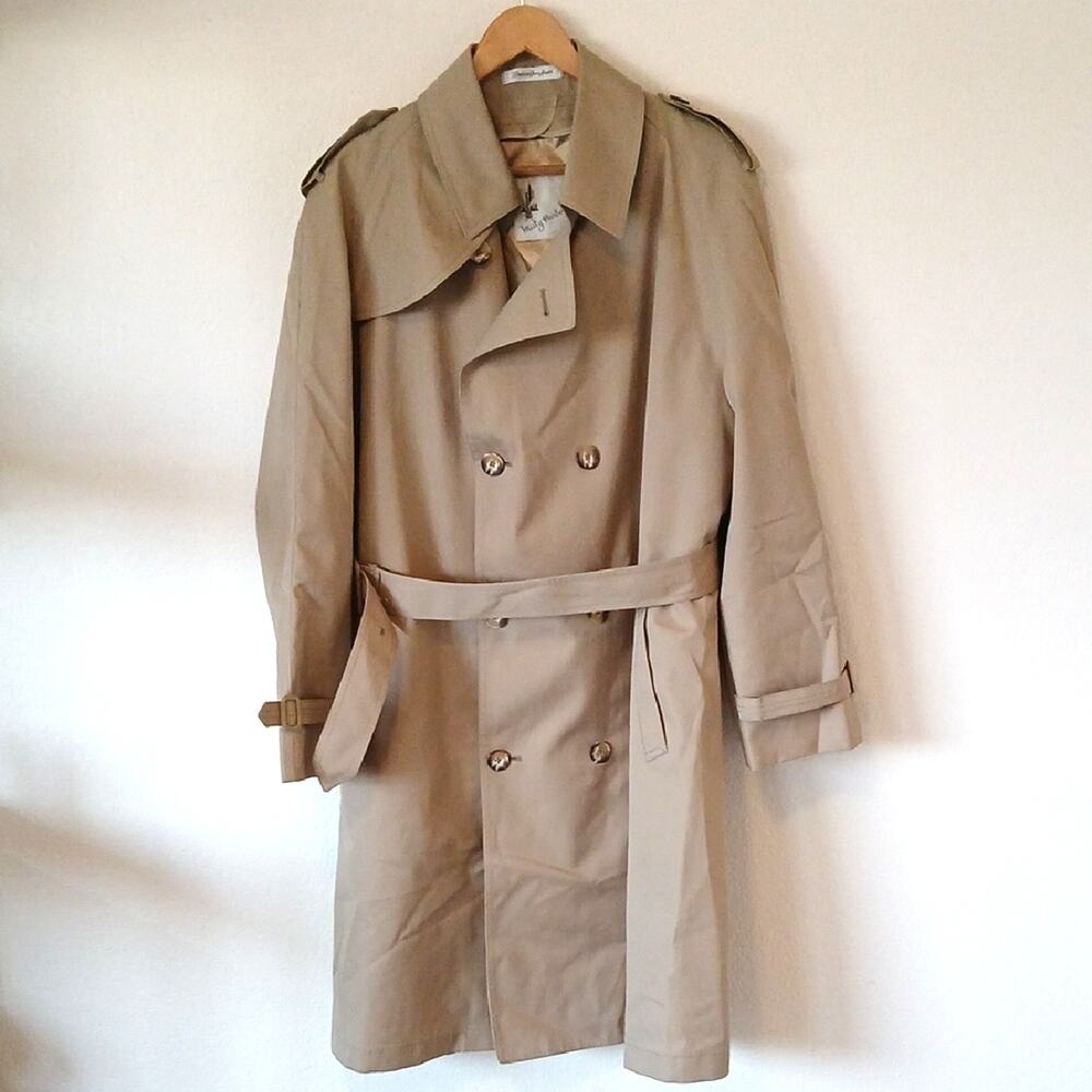 Vintage Misty Harbor Wool Lined Trench Coat Size 42